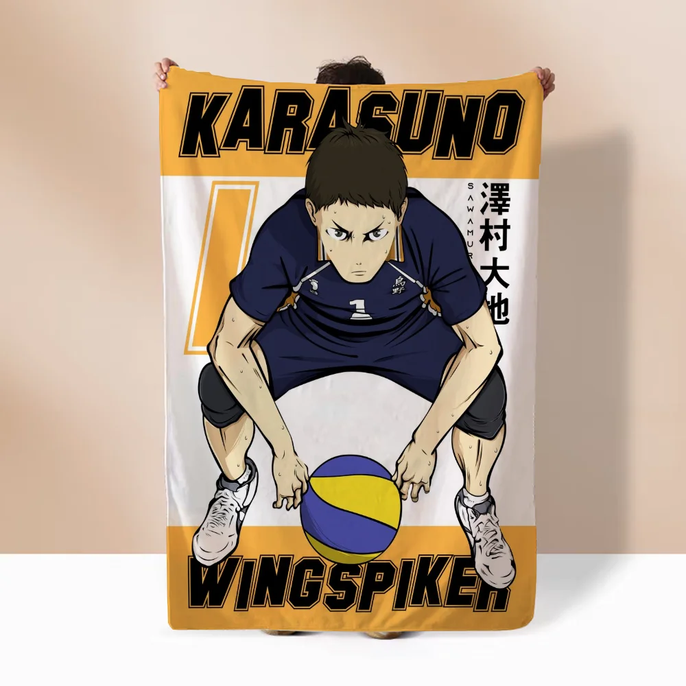 Haikyuu Knitted Blanket Sofa Winter Bed Blankets Characters Microfiber Bedding Fluffy Plaid Interior for Home Beach Towel Throw 2