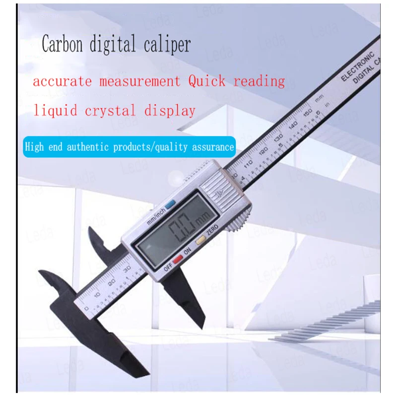 

Electronic Digital Caliper Plastic Vernier With Depth Rod Inner Diameter And Outer Diameter Measurement Digital Display 150MM