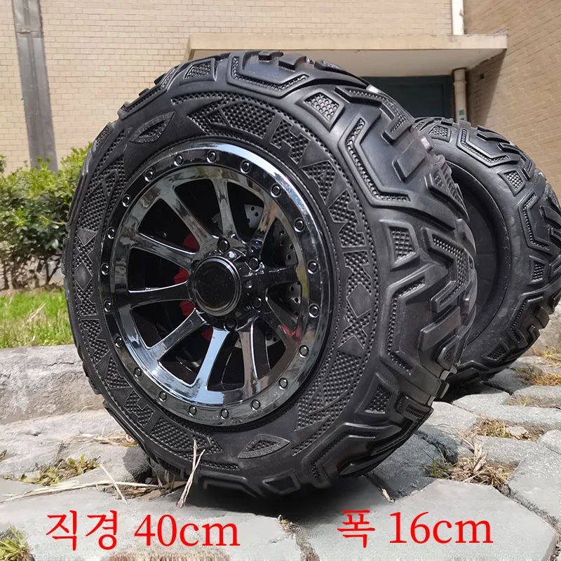 40cm 고무 바퀴 어린이 장난감 자동차 액세서리 자동차 큰 타이어 장난감 어린이 수정 거품 소프트 휠 후면