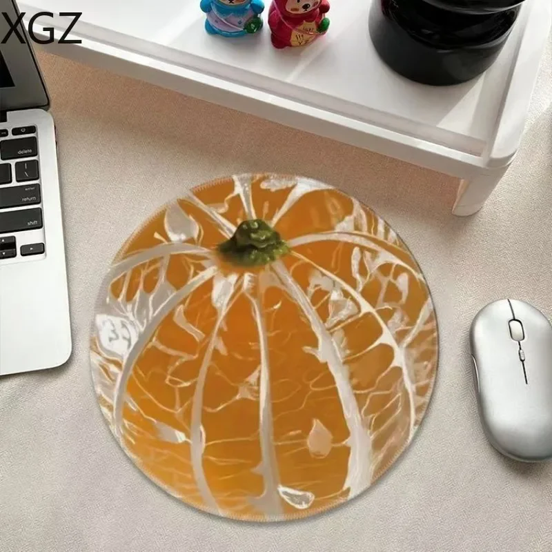 Small round fruit print mouse pad personality fruit pattern office computer desk mat game non-slip mousepad coaster accessories
