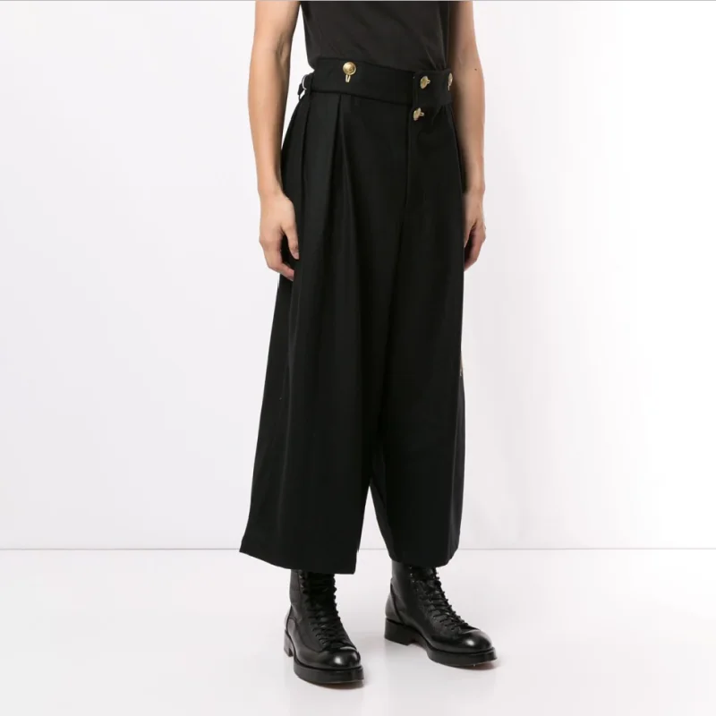S-6XL!!2022 Spring and Autumn casual pants loose straight pants men's large size non-ironing nine cents original wide leg pant