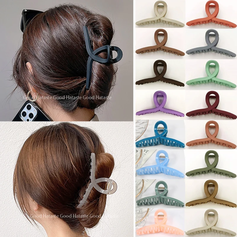 Hot Sale Cross Hair Claw Clip Large Barrette Crab Bath Ponytail Plastic Claw Clip for Women Hair Clips Headwear Hair Accessories plastic soft tooth clip 5mm thick foam isolation corner connection t shaped cross l shaped soft material fixing clamp