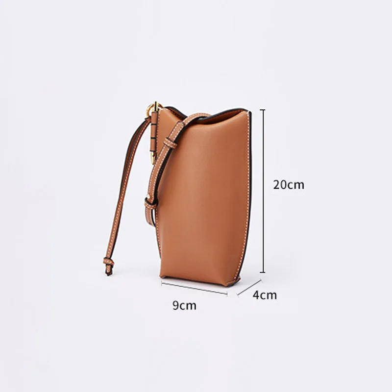 2022 New Mobile Phone Bag European and American Retro Leather Mini Bag Shoulder Messenger Bag Cow Leather Women's Bag