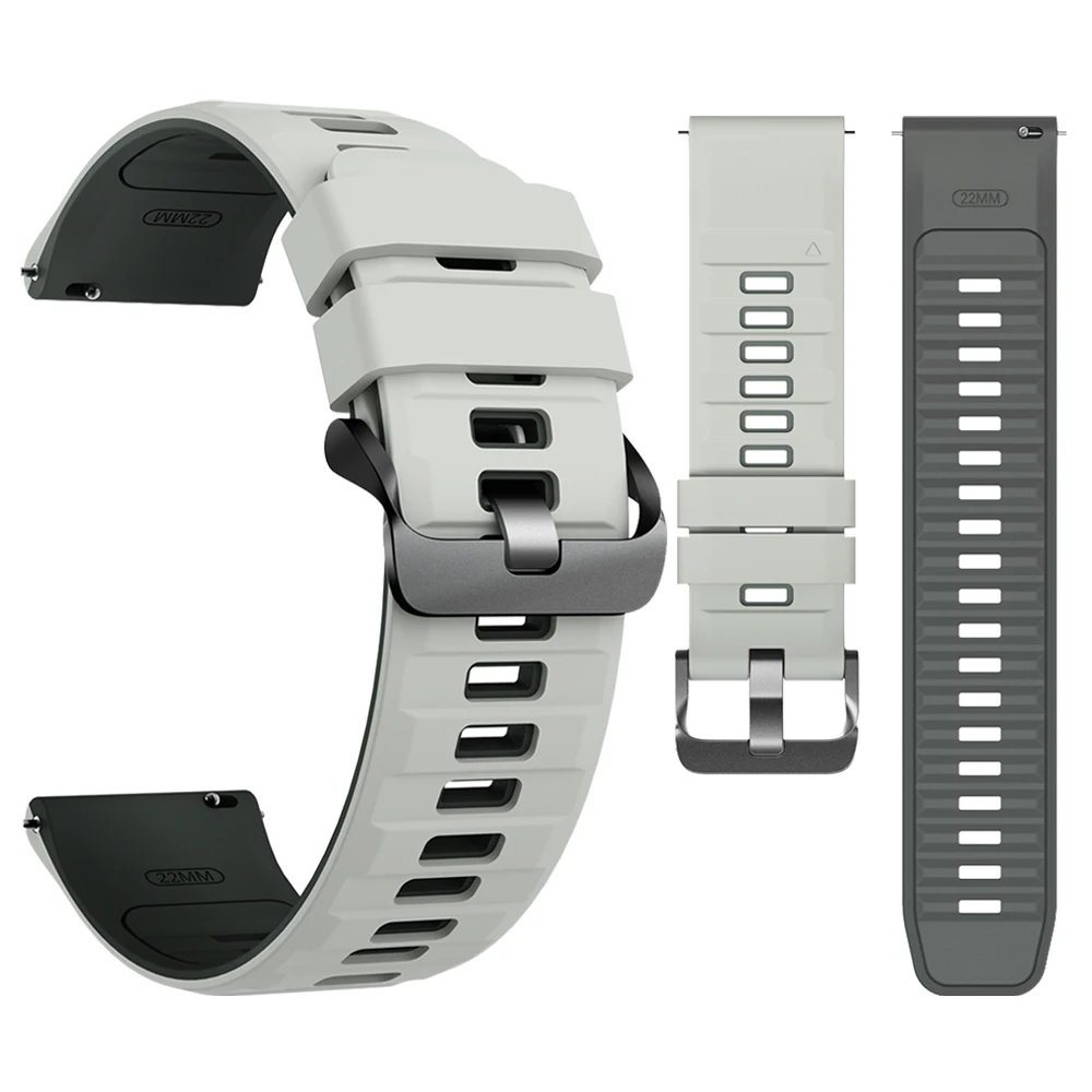 22mm Sport Watchband - Silicone Bracelet, Adjustable Strap Replacement