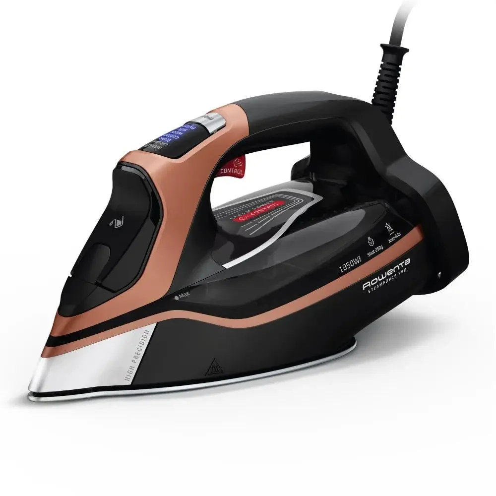 

Rowenta-Steam Force Pro искусственная нержавеющая сталь, паровой утюг для одежды, 400 микроотверстий, хлопок, шерсть, поли, шелк,