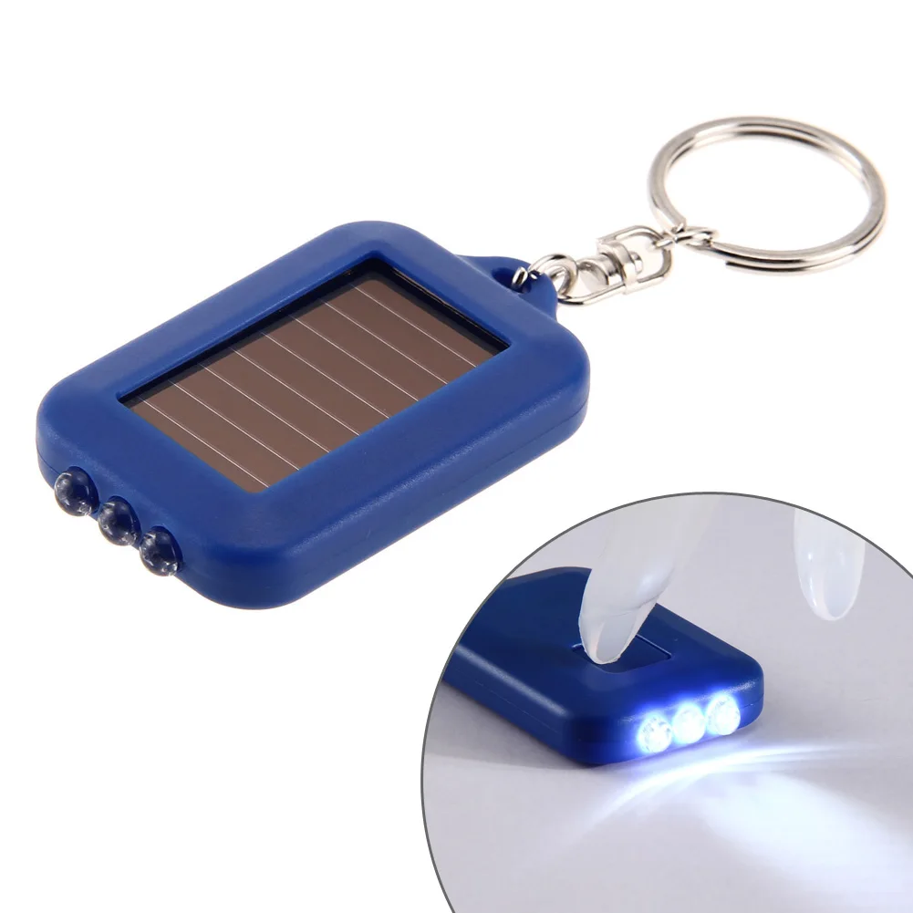 Details about   Mini Keychain LED Flashlight Solar Power Light Torch Outdoor Lamp Blue 