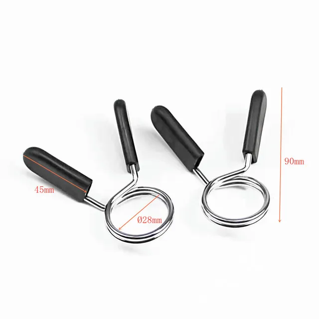 2pcs/lot 25/28/30mm Barbell Clamp Spring Collar Clip Gym Dumbbell Lock Standard Weight Lifting Kit Fitness Body Building Workout 6