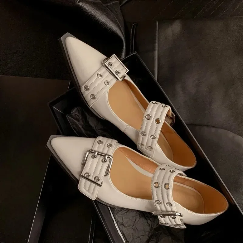 

Женские танцевальные туфли на плоской подошве, с двойной пряжкой