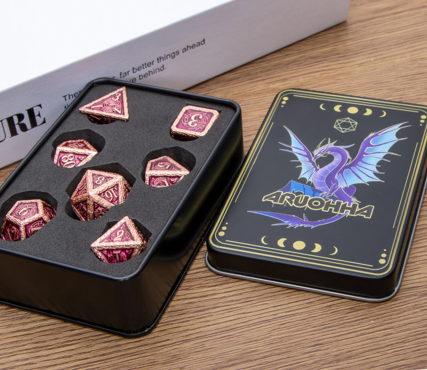 Music DND D20 Dungeon and Dragon Dice Set Metal 6 Sided Polyhedral D&D Dice for Pathfinder RPG Board Games D20 D12 D10 D8 D6 D4 game dice dice set