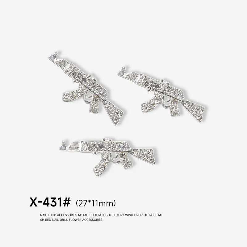 3pcs Shiny Diamonds Alloy Gun Nail Charms 3d Metal Gun Nail Art Charms Ak  Weapon Nail Charm Rhinestones Gun Charms For Nails - Rhinestones &  Decorations - AliExpress