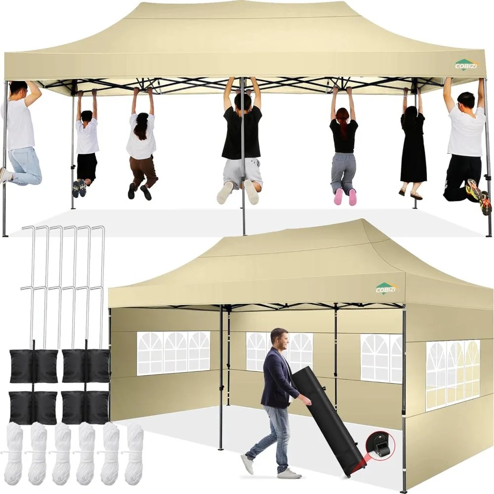 

Outdoors Tents,10x20 Pop Up Canopy Tent Canopy with 6 Sidewalls Waterproof Heavy Duty Gazebo, Outdoor Garden Tents