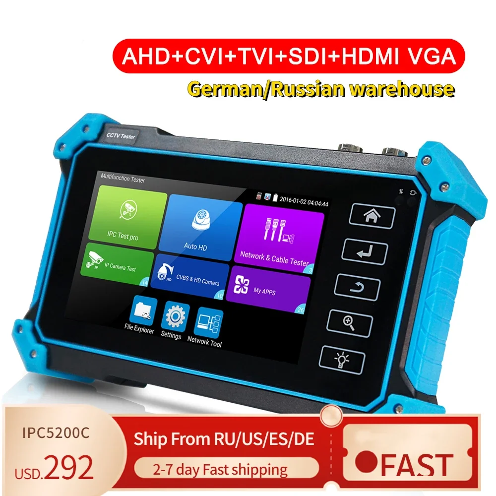 All In One Cctv Tester 4K Ip Camera Cctv Monitor Ipc Tester 8Mp Ahd Tvi Cvi Cvbs Cctv Camera Tester Con Uscita Poe Dc12V