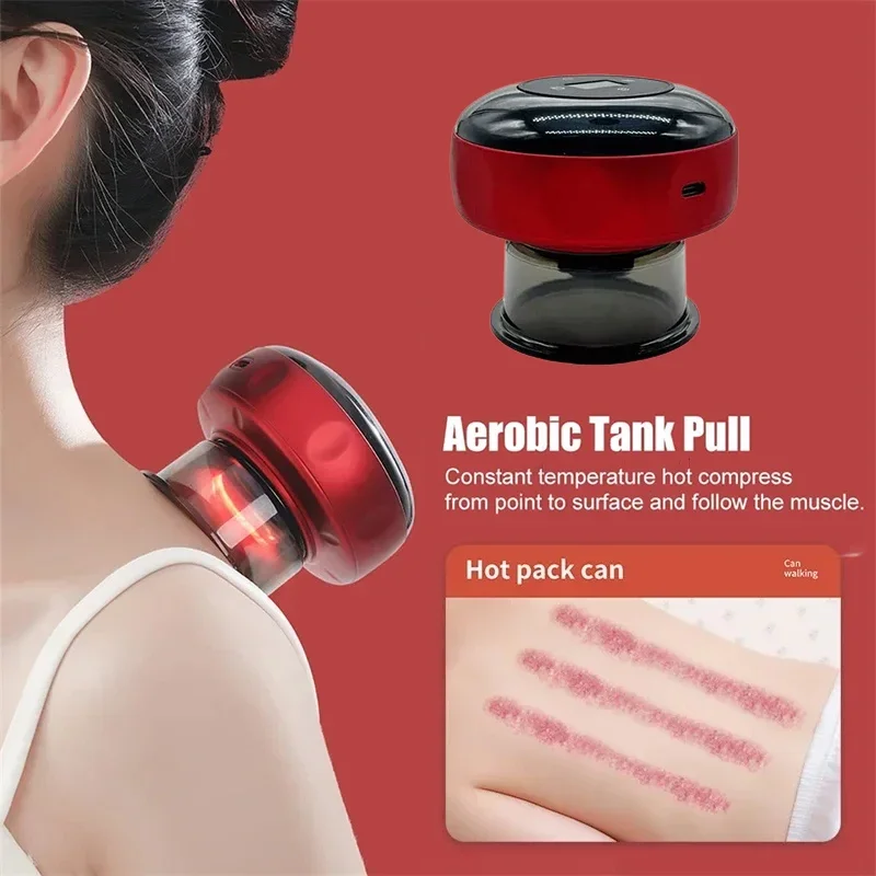 Electric Cupping Device Smart Vacuum Physical Heating Body Scraping Skin Guasha Suction Cup Massager Fatigue Relief Instrument 4