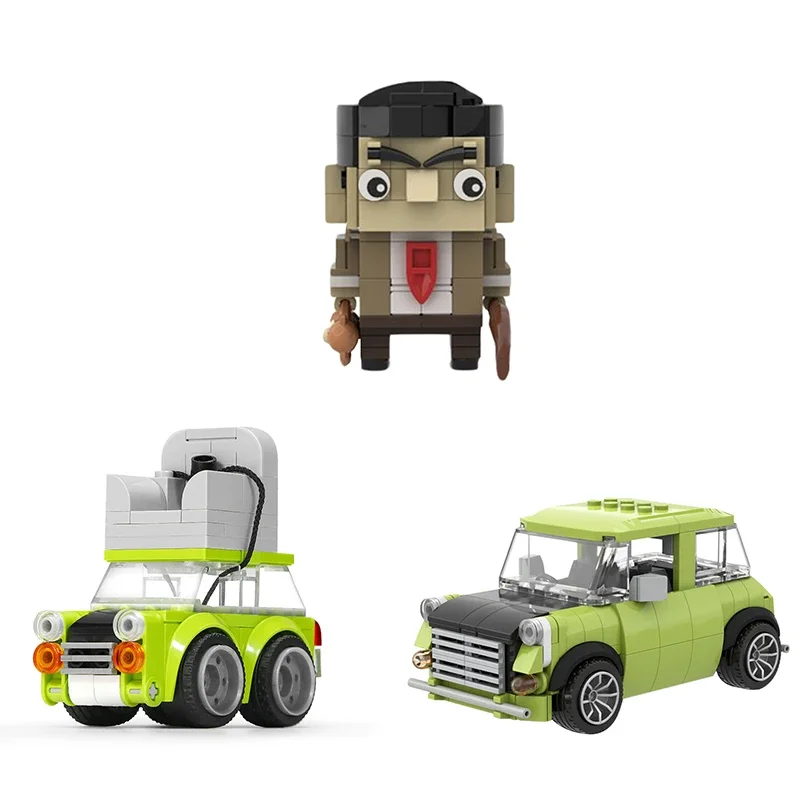 Moc Mr. Beaned Brickheadz Technical Mini Car Classic Movie Building Block Assembly Model Creative Construction Child Toy Gift