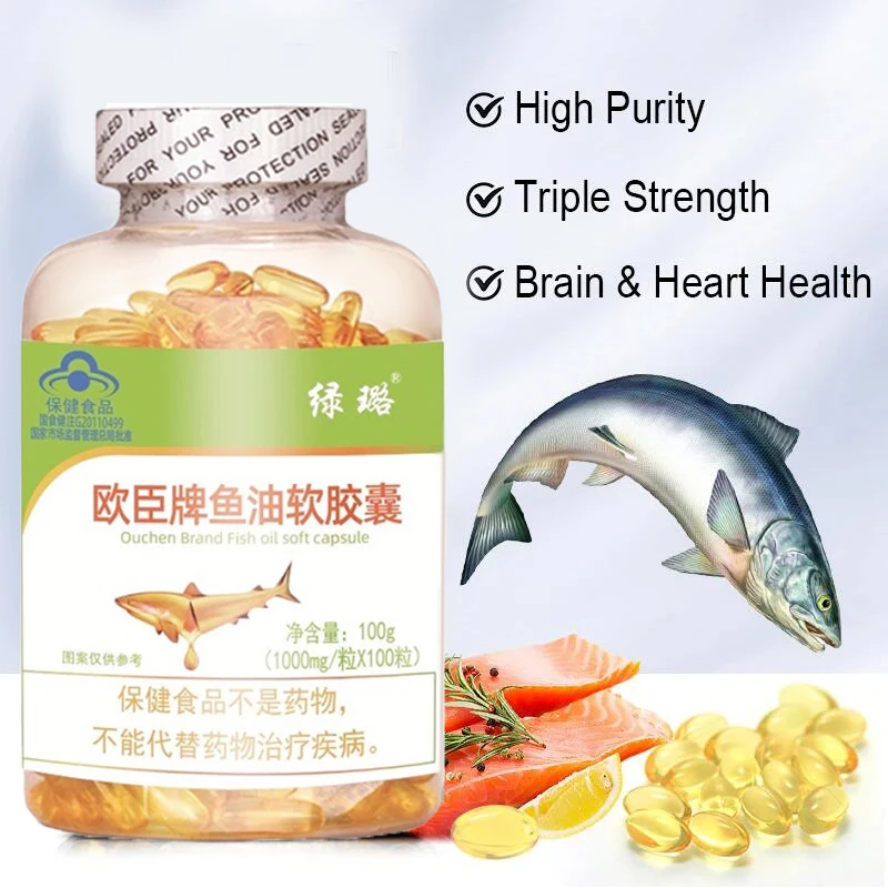 

100pills/bottle Omega 3 Fish Oil Capsule Design to Support Heart Brain Joints & Skin with EPA DHA Vitamins E Non-GMO Food Supple