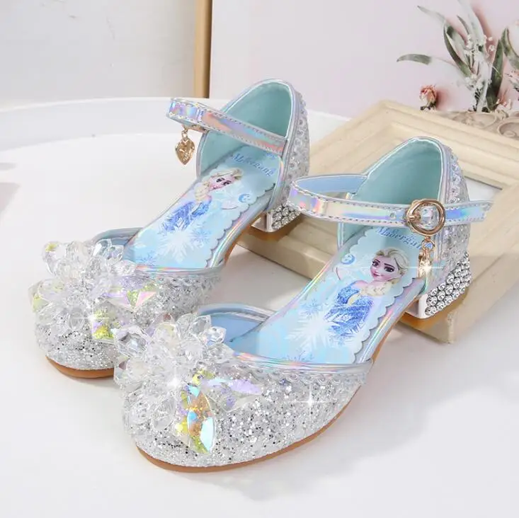 

Frozen Elsa children high heel princess party shoes summer girls sandals baby children's shoes little girl crystal shoes