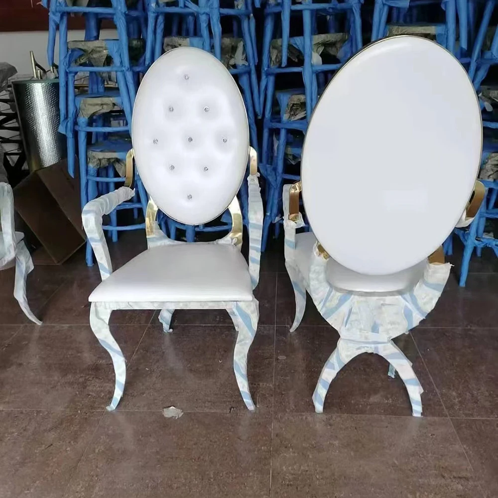 

2PCS New design royal stainless steel dinning chairs hotel & restaurant furniture