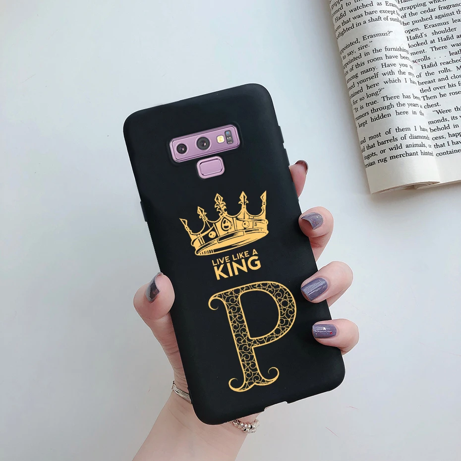 Elegant Crown Letters Shockproof Protective Phone Case - Stylish Silicone Bumper Back Cover for Samsung Galaxy Note 9