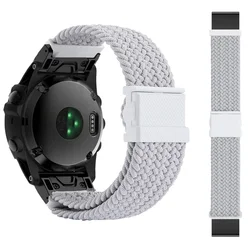 Braided Nylon Quickfit Strap - Magnetic Smartwatch Bracelet, 22 26mm - 22mm Epix Gen 2 (Rice White)