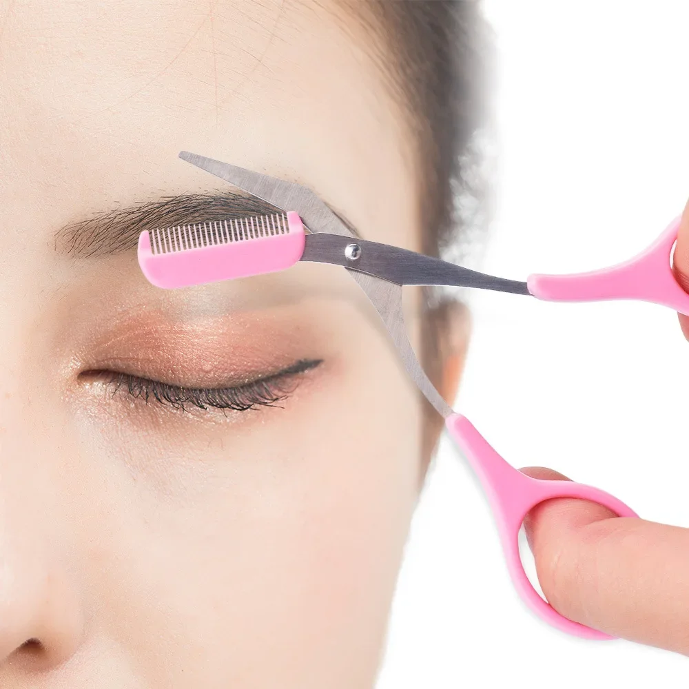 Eyebrow Trimmer Scissor Beauty Products Women Eyebrow Scissors with Comb Stainless Steel Makeup Tools Beauty Scissors 2
