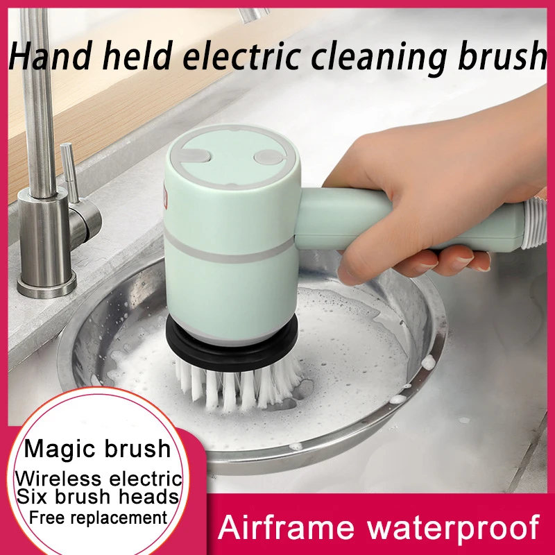 Electric Cleaning Brush 3 Brush Heads Cleaner USB Charging Magic Brush