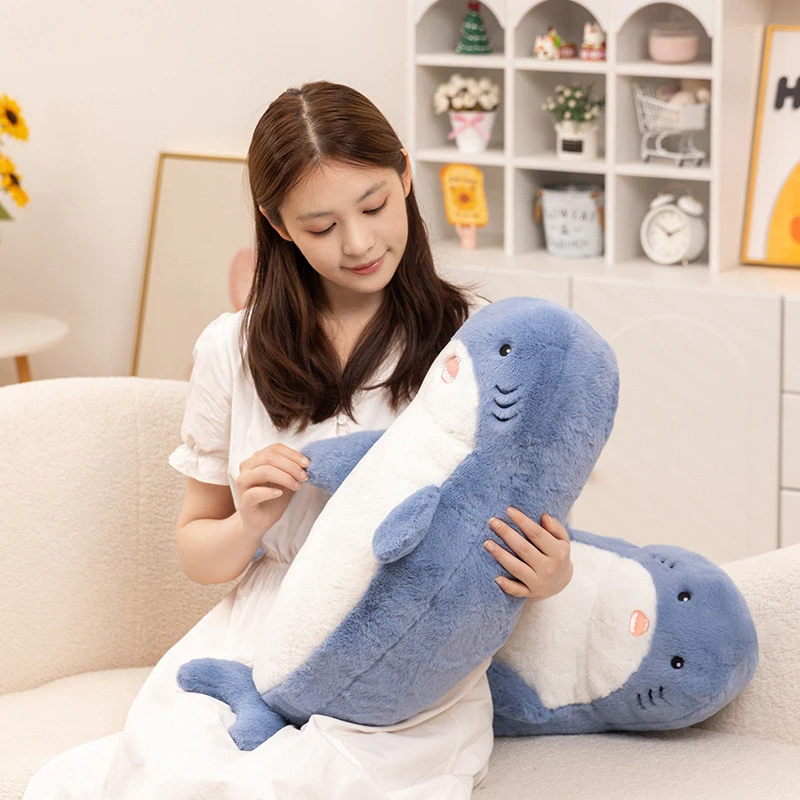 Seal Shark Plush Toy Soft Pillow Animal Stuffed Marine Life Sea Otter Soft Doll Simulation Sleep Cushion Christmas Birthday Gift