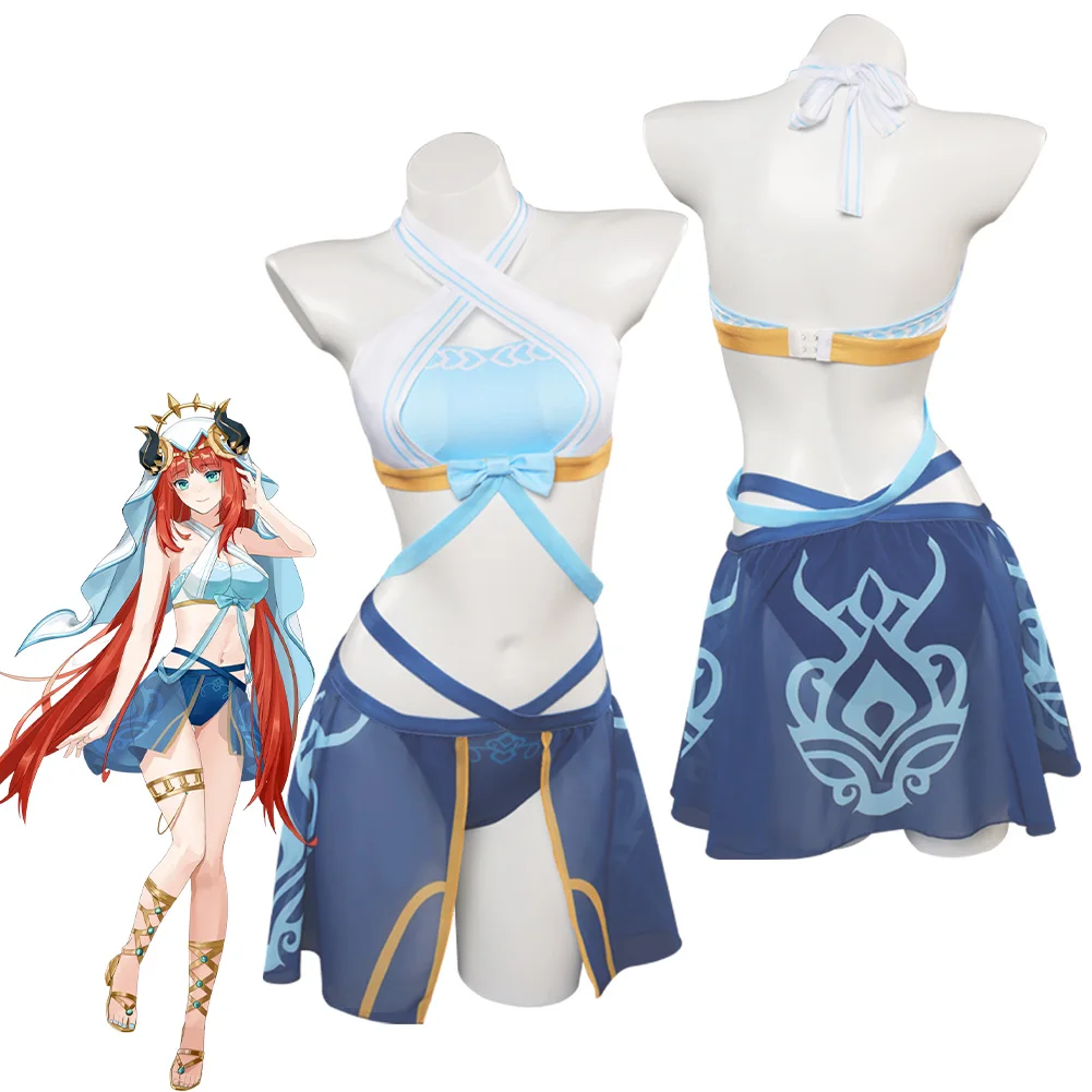 

Game Genshin Impact Nilou Women Swimsuit Cosplay Swimwear Girls Costume Outfits Halloween Carnival Party Fantasy Roleplay Suit