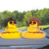 2 Set Car Rubber Duck Rubber Duck for Jeeps Ducking Decoration Dashboard with Sun Hat Swim Ring Necklace Sunglasses 6