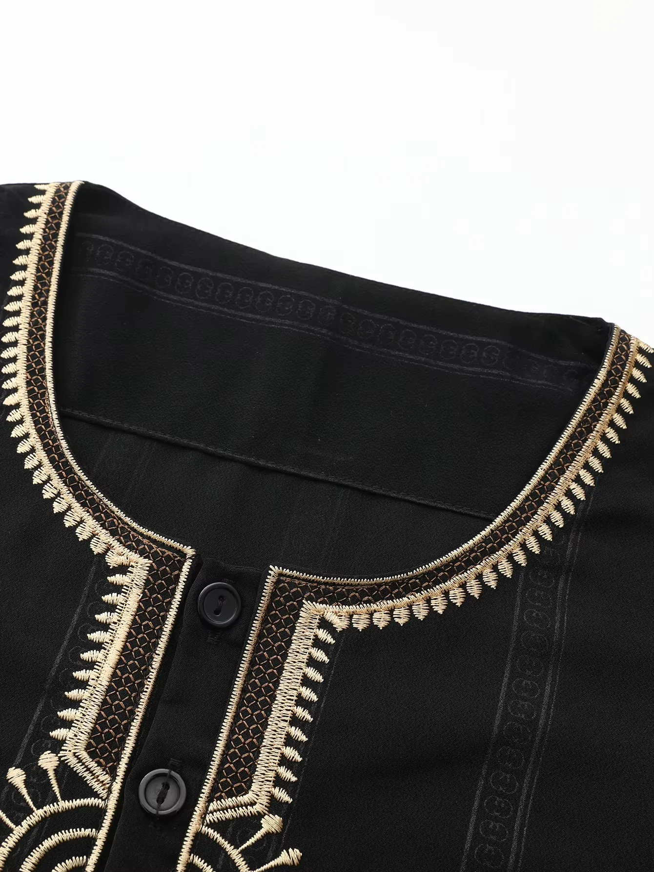 رداء رجالي مسلم كلاسيكي أنيق لعام 2025 برقبة دائري...