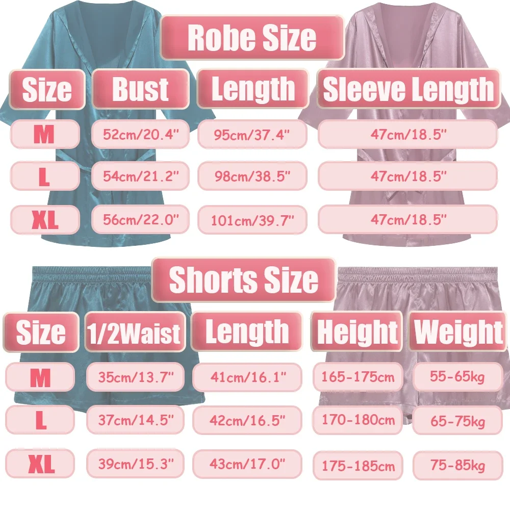 Men Hooded Silk Bathrobe Shorts Sleepwear Pajamas Nightwear Dress Gown Silk Satin Kimono Nightgown Bathrobe Shorts Night Clothes