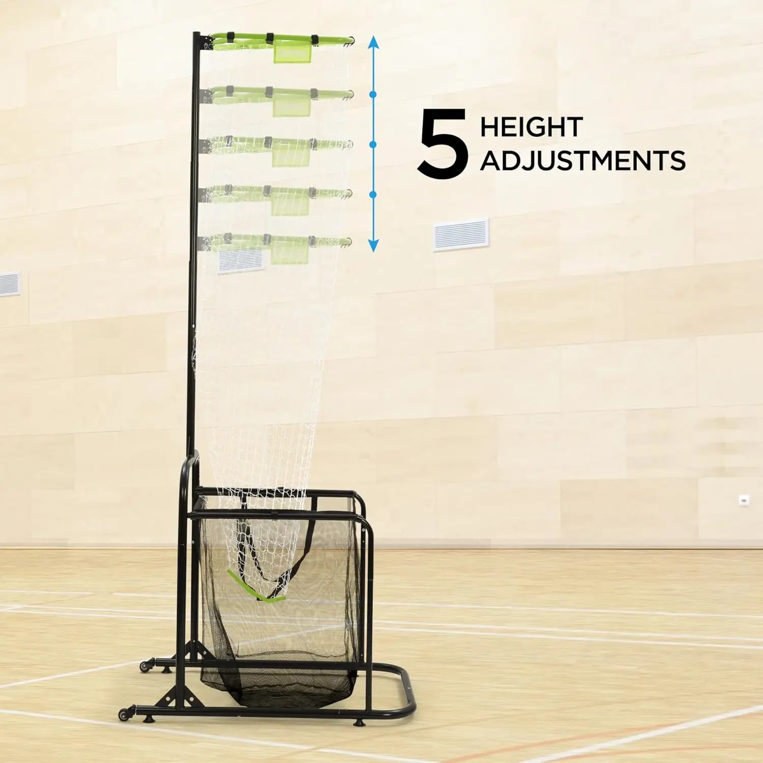 Volleyball Setter Training Equipment Volleyball Setting Trainer Setter Net with 2 Target Hoop Size 5 Angle
