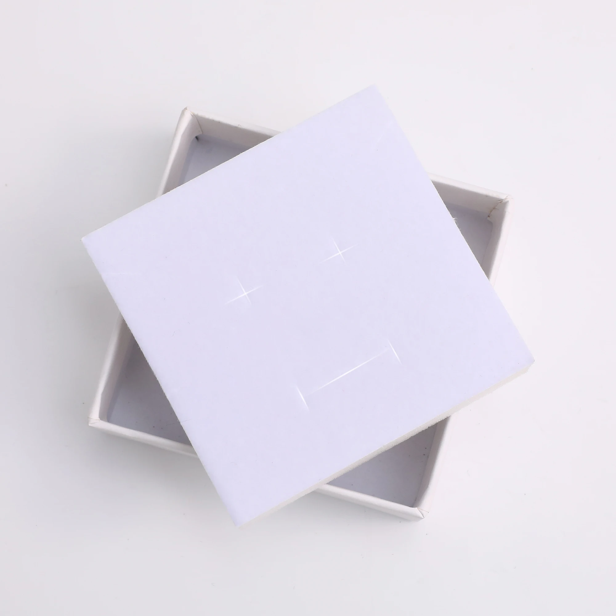 50-500pcsCustom Logo White Drawer Box Paper Cardboard Jewelry Box with Foam Inner Necklace Bracelet Ring Ring Earring Box