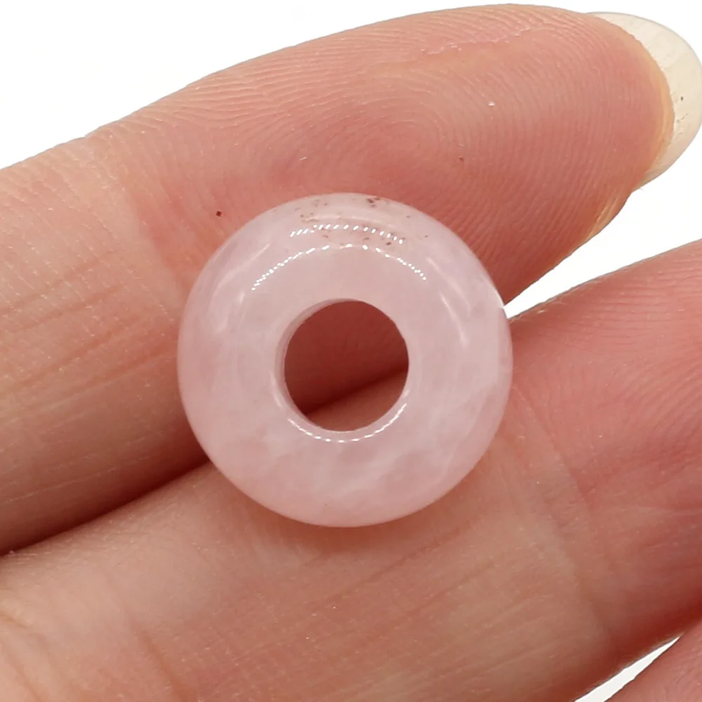 Naturstein Lose Perlen Abacus Form Große Loch Charms lose Perle Größe 7x14mm für Schmuck Halskette, Die loch 6mm – Detail 5