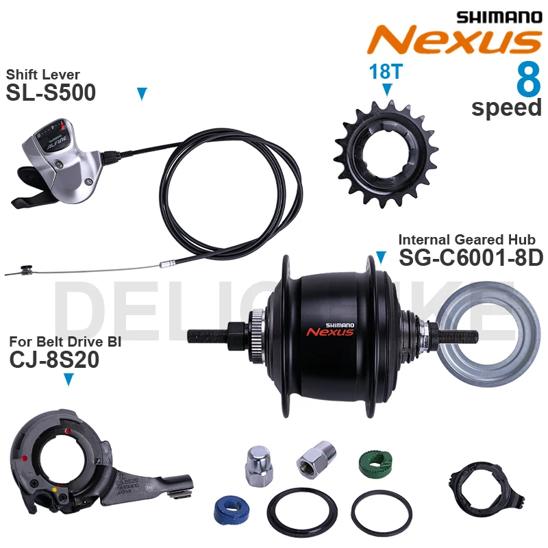 SHIMANO NEXUS C6000 Internal Geared Hub SG-C6000-8C SG-C6001-8D SG