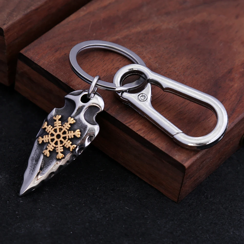 NewVintage316LStainlessSteelVikingSpearKeychainForMenWomen