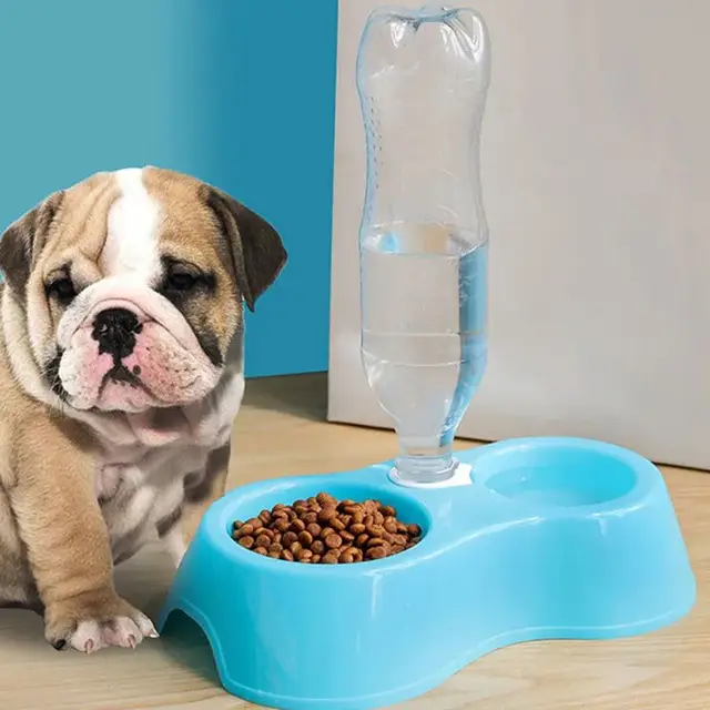 Dual Port Dog Automatic Water Dispenser Feeder Utensils Bowl Cat Drinking Fountain Food Dish Pet Bowl Cats Pet Feeder Supplies
