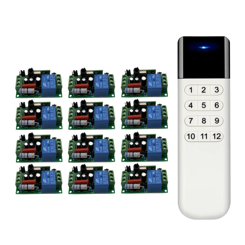 

RF Wireless Remote Control AC220V 10 A 1channel Receiver Transmitter Learning code 433mhz power on and off