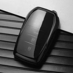 Premium Soft TPU Car Remote Key Case Cover - Protective Key Fob Shell Accessory (Transparent Black)