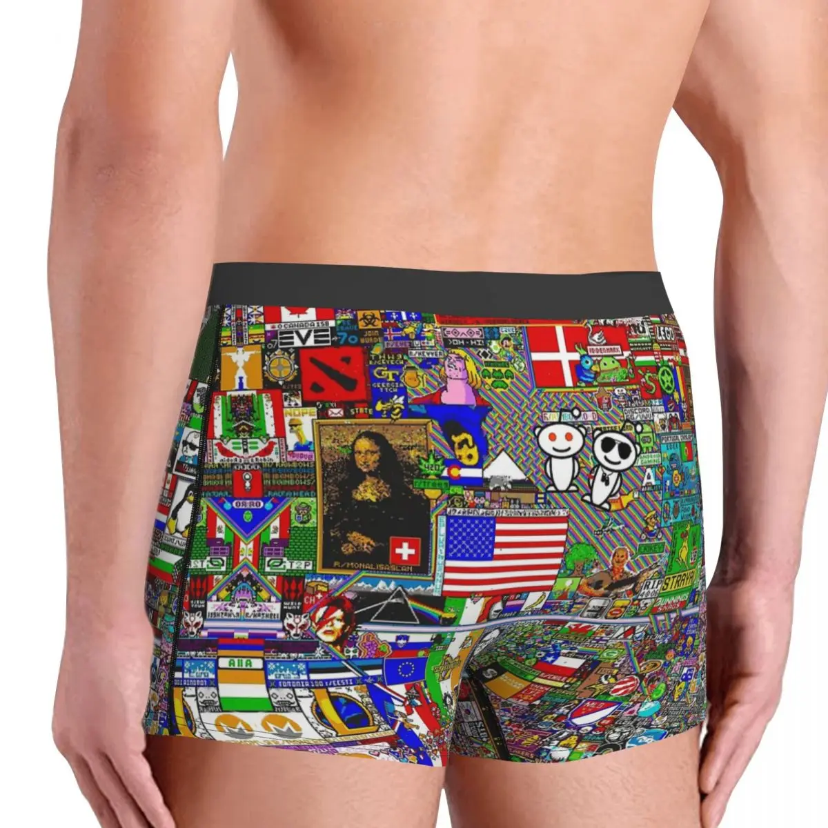 2022 Reddit R Place Pixel Art Underpants Cotton Panties Male Underwear Sexy  Shorts Boxer Briefs