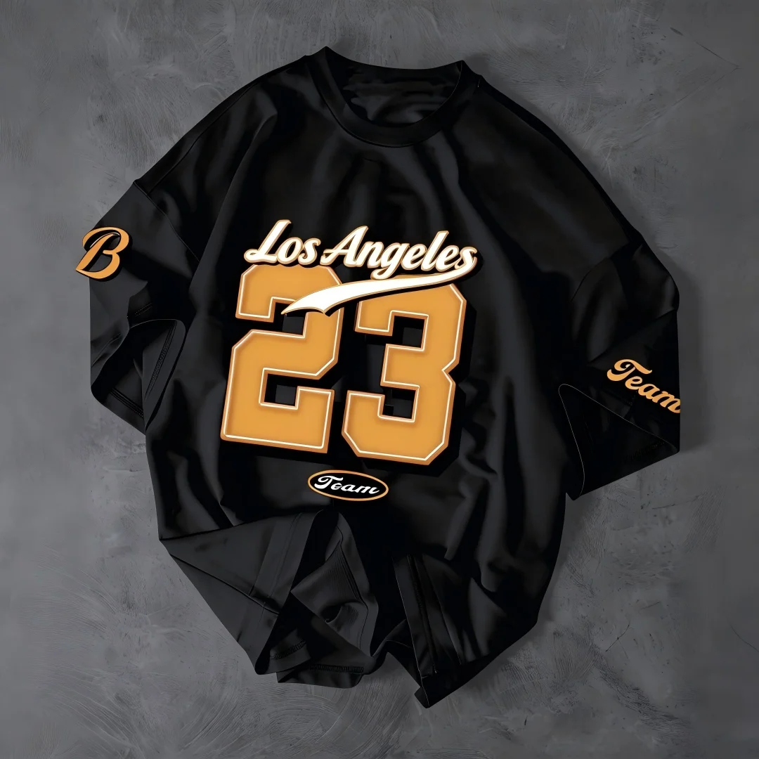 Sommer Herren Neues Los Angeles Alphabet Bedrucktes Komfortables Atmungsaktives Rundhals-T-Shirt Outdoor Street Fashion Oberteil