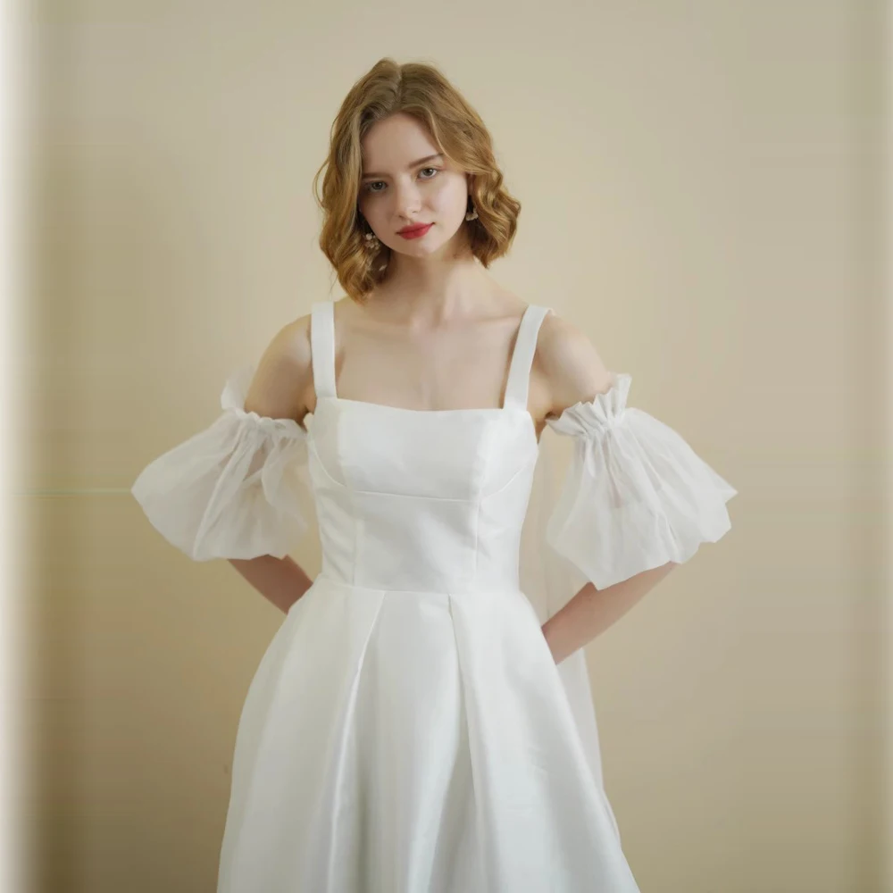 

A-line Wedding Dress Short-Sleeve Plus Size off the shouder For Women Princess Robe de Mariee wedding gown lace up