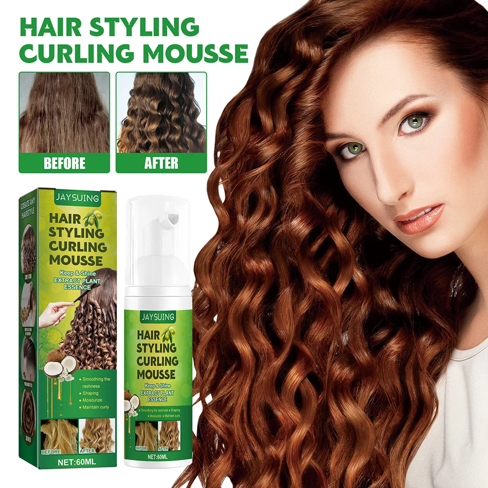 60ml Hair Sculpting Mousse Professional Curly Hair Styling Cream Natural Fluffy Moisturizing Women Haircare Products curly hair mousse
