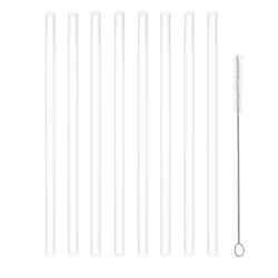 Eco-Friendly Reusable Straw Set with Cleaning Brush - Pack of 6 (8straws1brush)