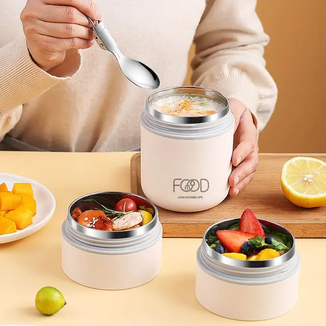 480Ml Food Thermal Jar Insulated Soup Cup Thermos Containers Stainless  Steel Vacuum Thermal Lunch Box for School Children