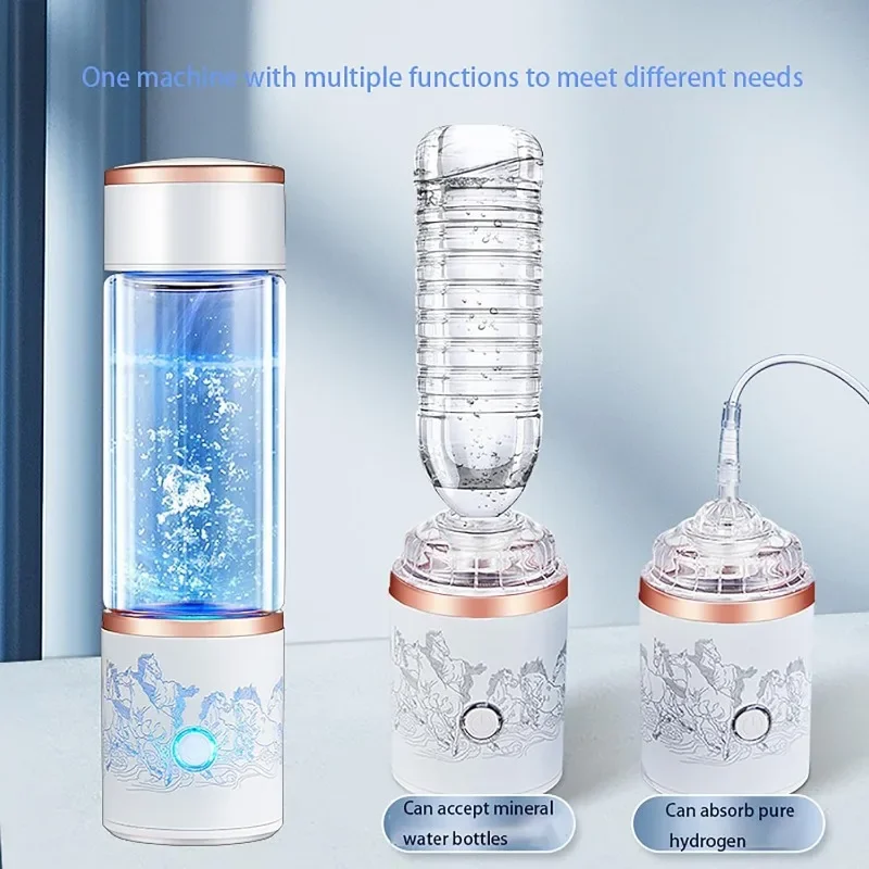 Portable Hydrogen Water Ionizer Machine,5000PPB Electrolysis technology 300ml,Hydrogen Water Bottle, Hydrogen Generator