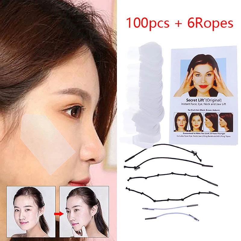 100Pcs/Set Invisible Thin Face Stickers V-Shape Face Line Wrinkle Sagging Skin Face Lift Up Neck Eye Double Chin Adhesive Tape