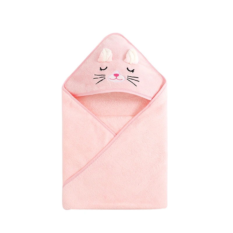 80*80cm Baby Bath Towels Soft Hooded Towel Blanket Toddler Bathrobe Warm Sleeping Swaddle Wrap for Boys Girls