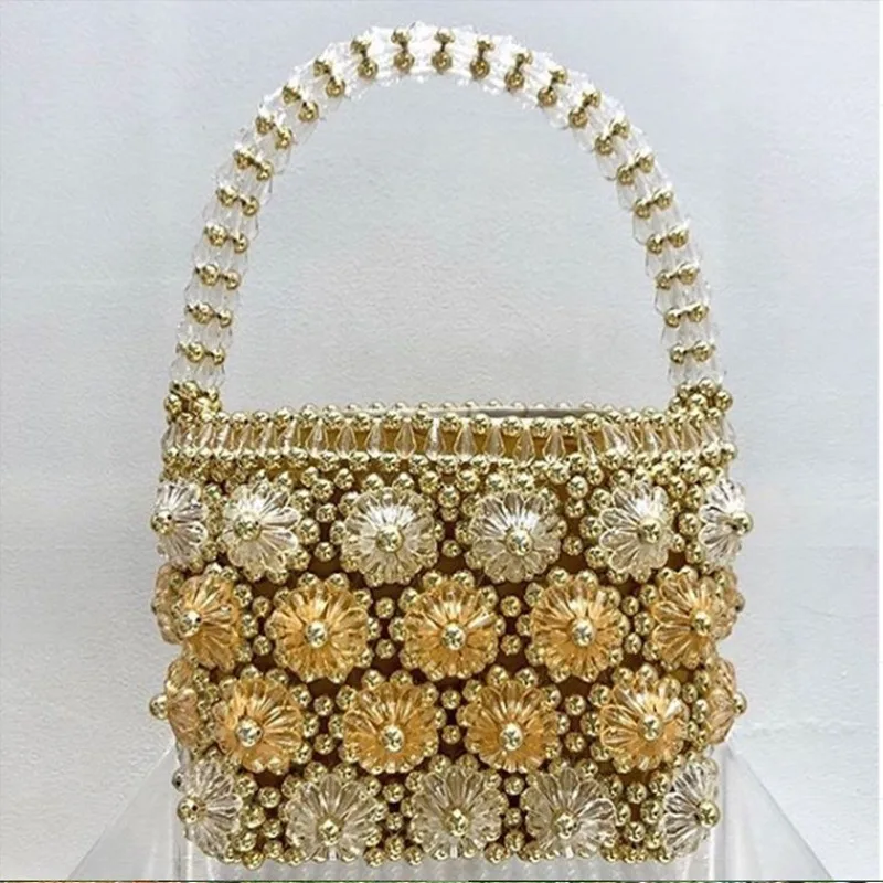 Clutch Bag Flowers Beads, Vintage Beaded Clutch Purses