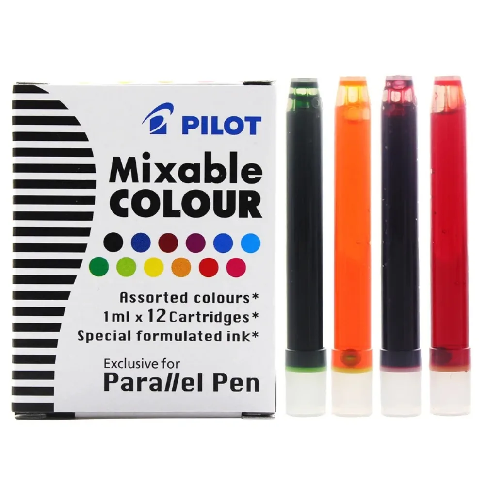 Pilot 12-Color Ink Cartridge Set for Fountain Pens - Non-Carbon Formula