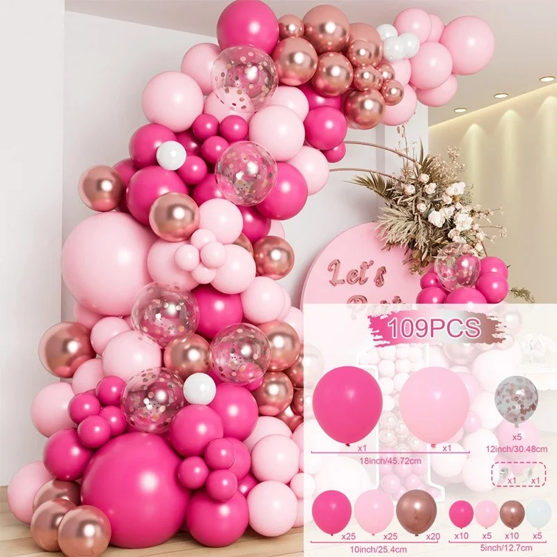 thumbnail image 3 of Kit de arco de guirnalda de globos Retro Rosa marfil blanco para fiesta de cumpleaños, boda, Baby Shower, decoraciones, suministros para fiestas, 3 of 8